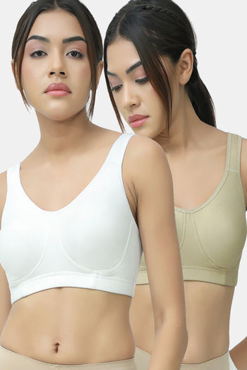 Buy Lady Lyka Soft Strechable Sports Bra (Pack of 2) - Multicolor